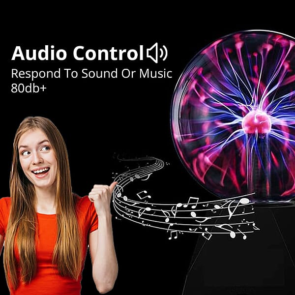 Plasma Ball Light 6 Inches Touch And Sound Activated Lightning
