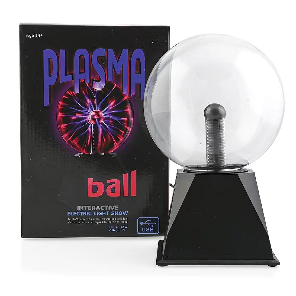Plasma Ball Light 6 Inches Touch And Sound Activated Lightning