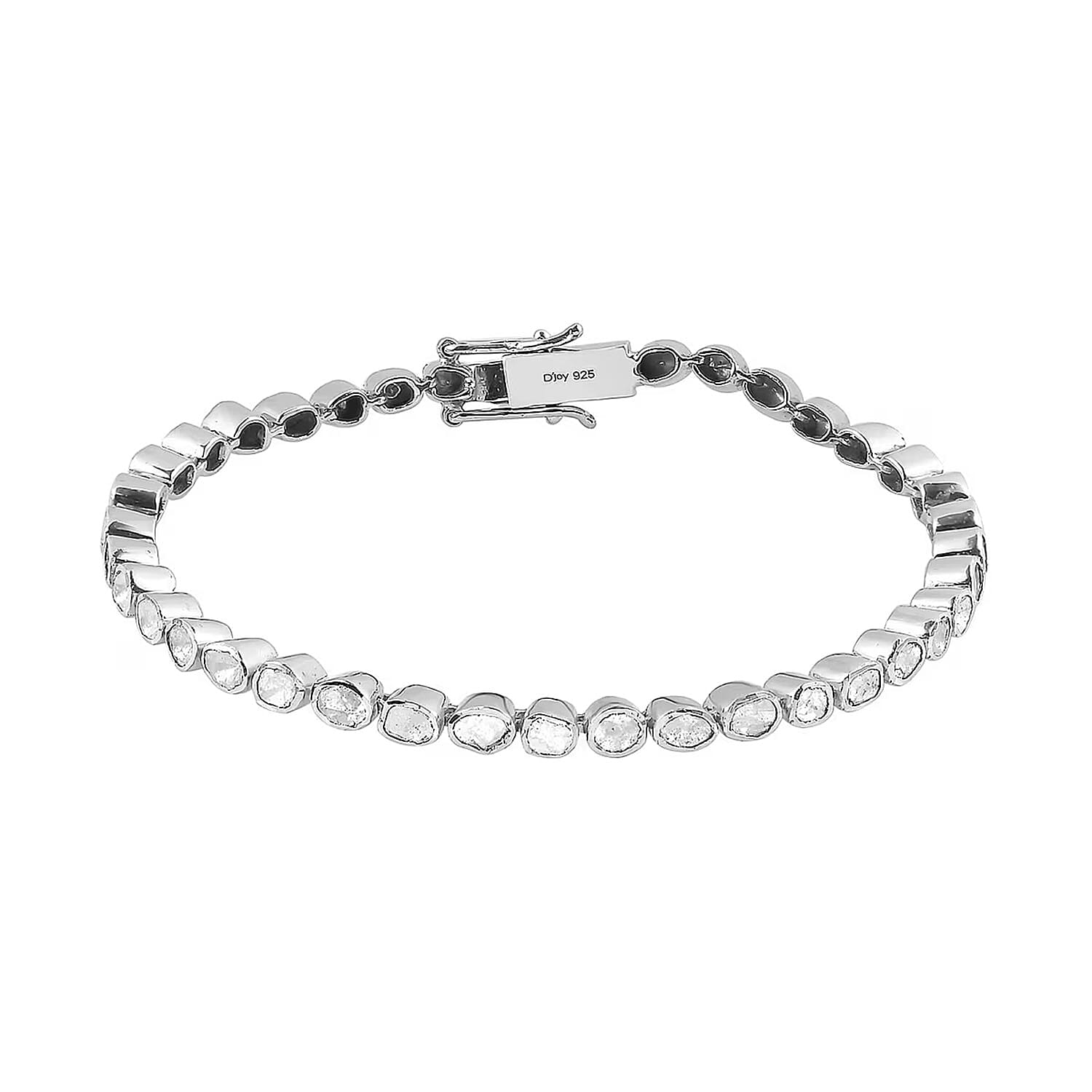 Polki Diamond 2.00 ctw Tennis Bracelet in Platinum Over Sterling Silver Diamond Jewelry Gifts For Her Diamond Bracelet (6.50 In)