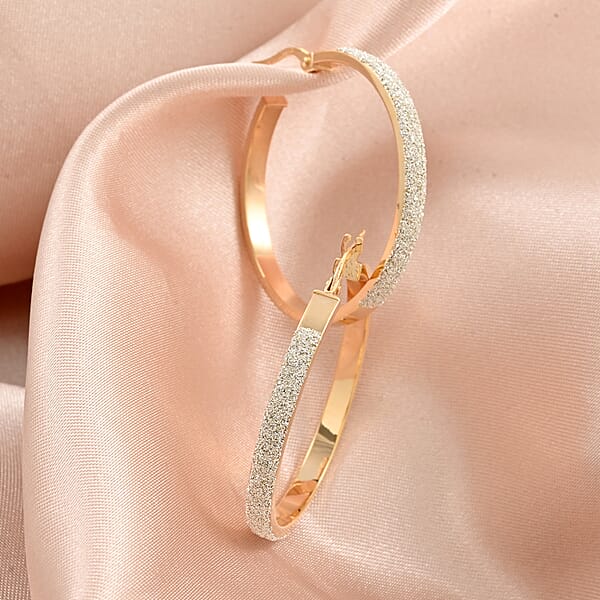 Polvere Di Stelle Italian 10K Yellow And White Gold Hoop Earrings 2.10 Grams