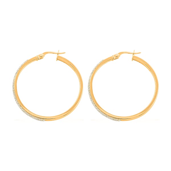 Polvere Di Stelle Italian 10K Yellow And White Gold Hoop Earrings 2.10 Grams