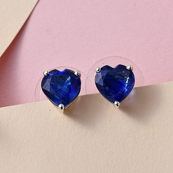 Premium Kashmir Kyanite Earrings In Platinum Over Sterling Silver 3.60 Ctw