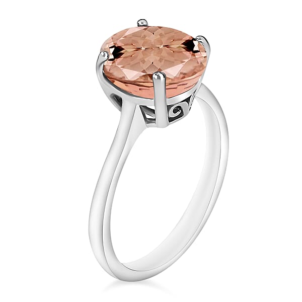 Premium Marropino Morganite 2.40 Ctw Solitaire Ring In Platinum Over Sterling Silver (Del. In 10-12 Days)