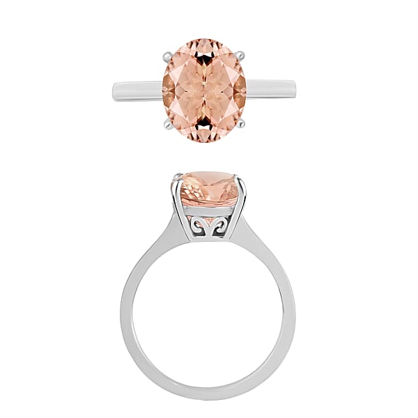 Premium Marropino Morganite 2.40 Ctw Solitaire Ring In Platinum Over Sterling Silver (Del. In 10-12 Days)