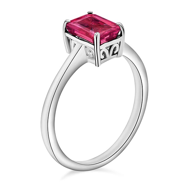 Premium Ouro Fino Rubellite Solitaire Ring In Platinum Over Sterling Silver 1.35 Ctw (Del. In 10-12 Days)