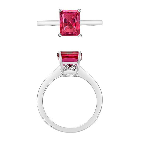 Premium Ouro Fino Rubellite Solitaire Ring In Platinum Over Sterling Silver 1.35 Ctw (Del. In 10-12 Days)