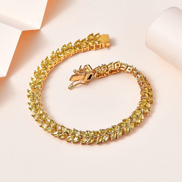 Premium Sava Sphene Bracelet In Vermeil Yellow Gold Over Sterling Silver (7.25 In) 10.85 Ctw