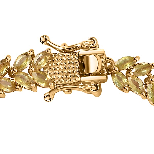 Premium Sava Sphene Bracelet In Vermeil Yellow Gold Over Sterling Silver (7.25 In) 10.85 Ctw
