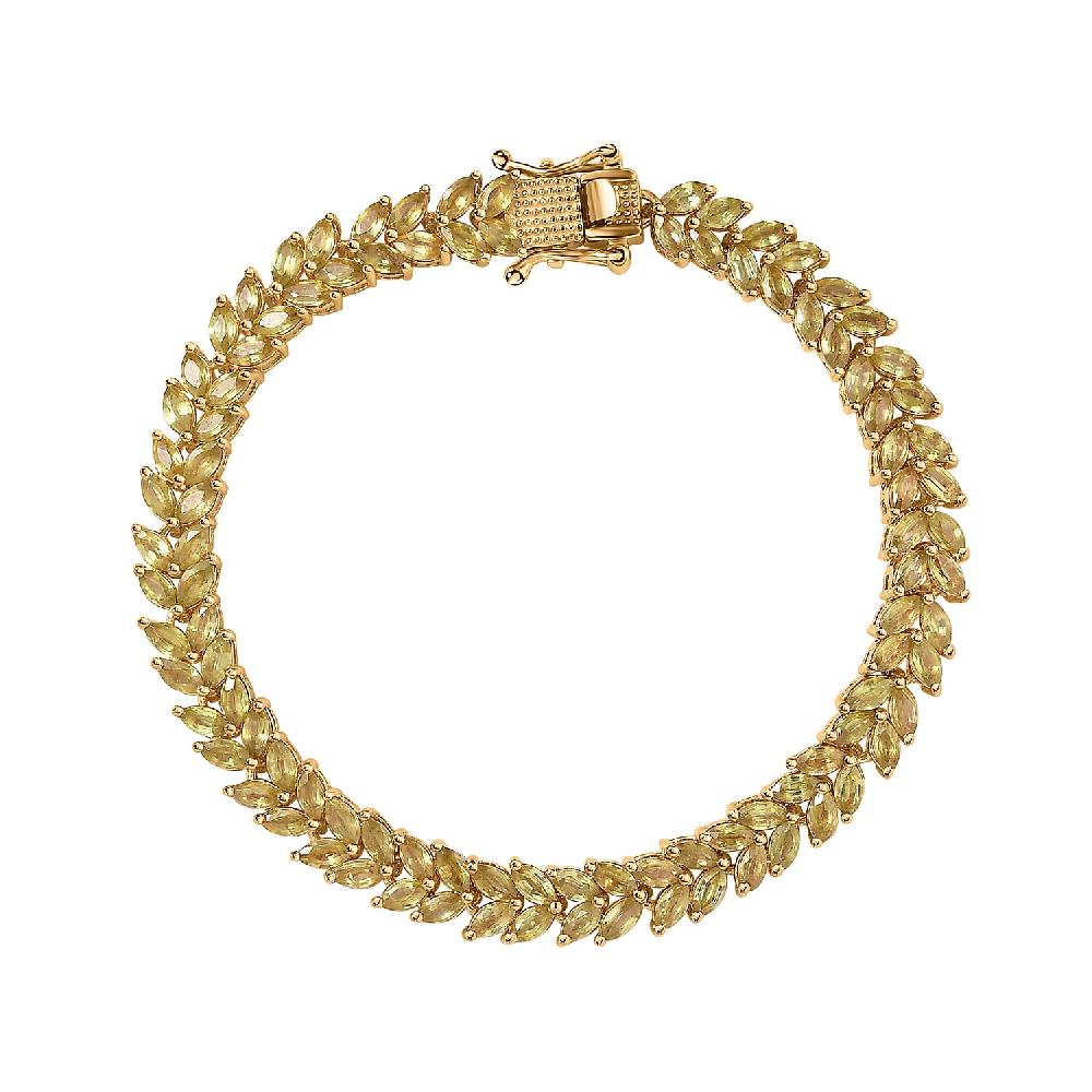 Premium Sava Sphene Bracelet in Vermeil Yellow Gold Over Sterling Silver (7.25 In) 10.85 ctw