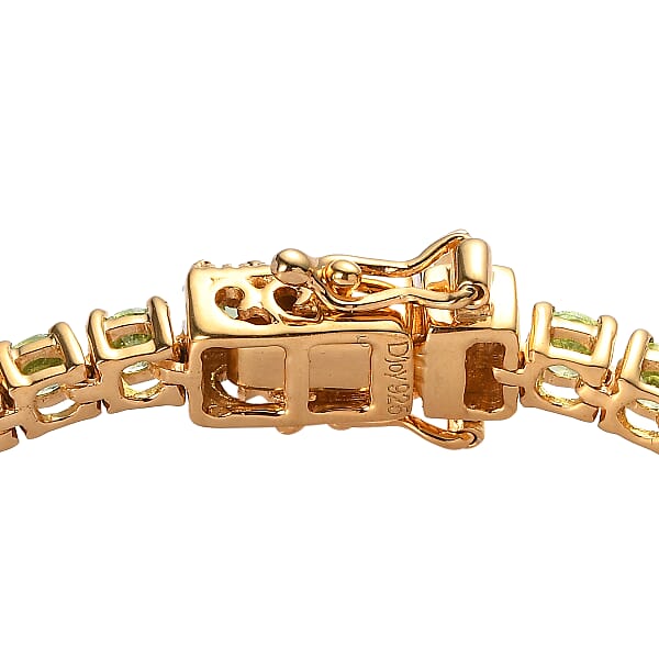 Premium Tsavorite Garnet Tennis Bracelet In Vermeil Yellow Gold Over Sterling Silver (7.25 In) 7.15 Ctw