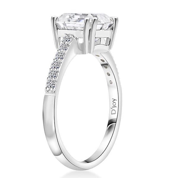 Princess Cut Moissanite 2.70 Ctw Ring In Sterling Silver
