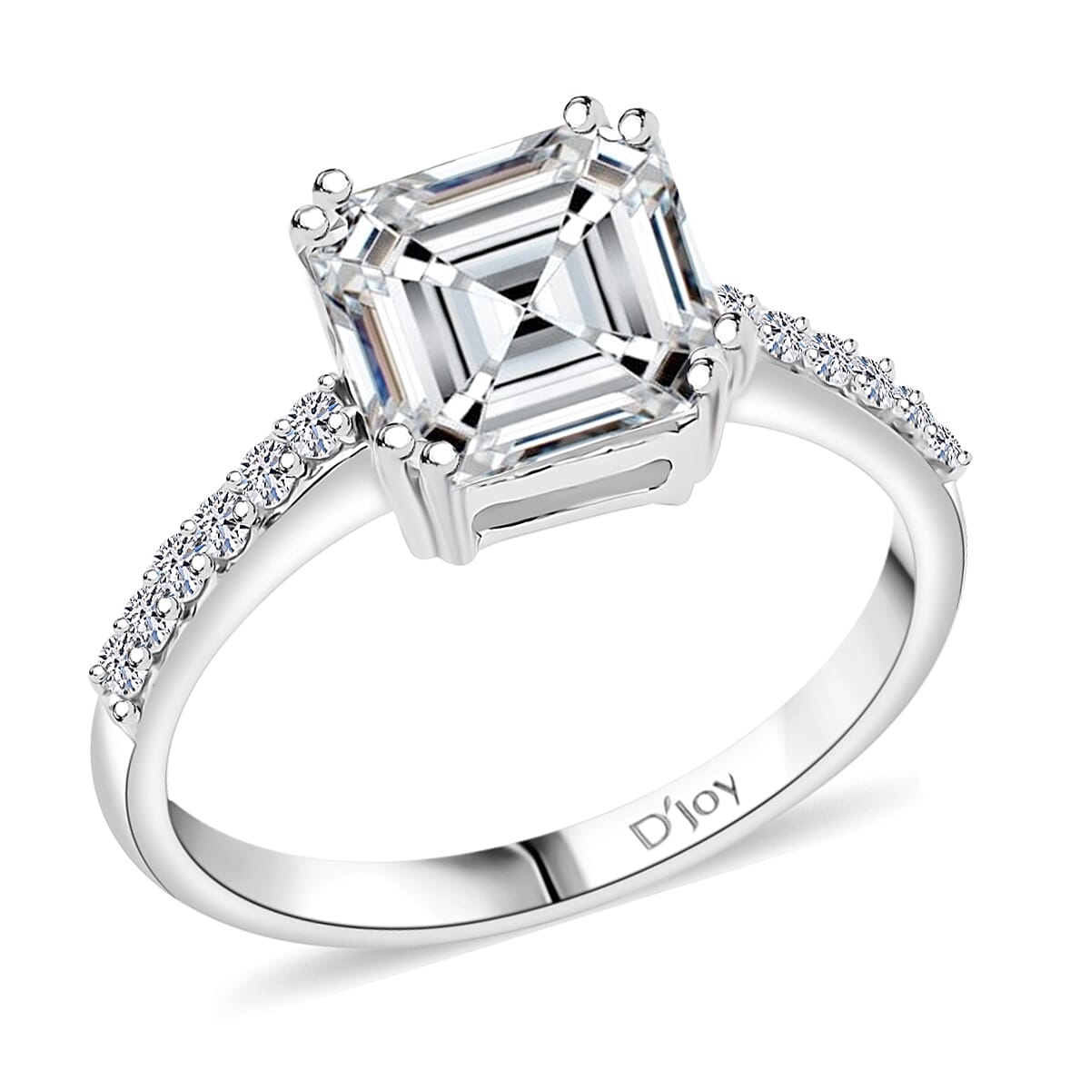 Princess Cut Moissanite 2.70 ctw Ring in Sterling Silver