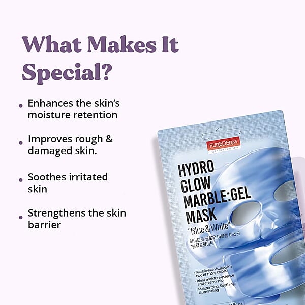Purederm Set Of 6 Hydro Glow Marble Gel Mask (1pk X6)