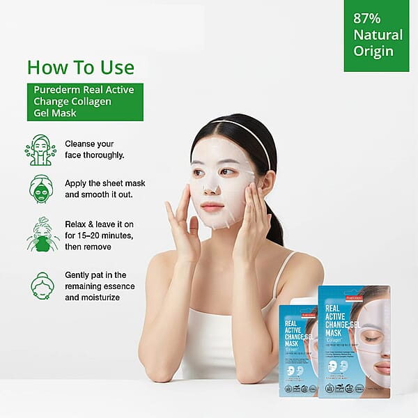 Purederm Set Of 6 Real Active Change (Collagen) Gel Mask (1pk X6)