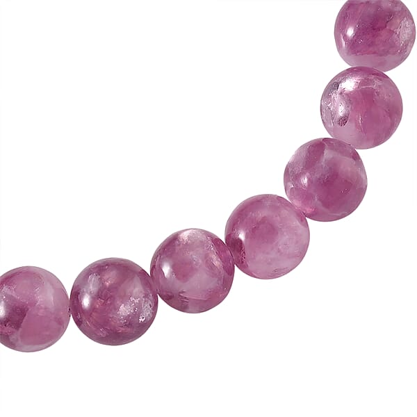 Purple Lepidolite Beaded 100.00 Ctw Stretch Bracelet