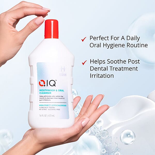 QIQ Mouthwash & Oral Cleanser (16oz) With Itch Relief Spray (3.4oz)
