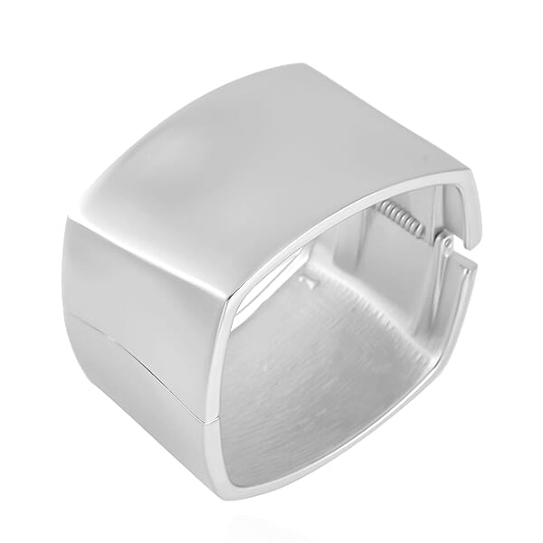 Quadrilateral Shape Bangle Bracelet In Silvertone (6.75 In)