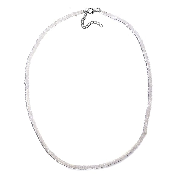 Rainbow Moonstone Moonlit Whisper Beaded 52.00 Ctw Necklace 18 Inches In Rhodium Over Sterling Silver