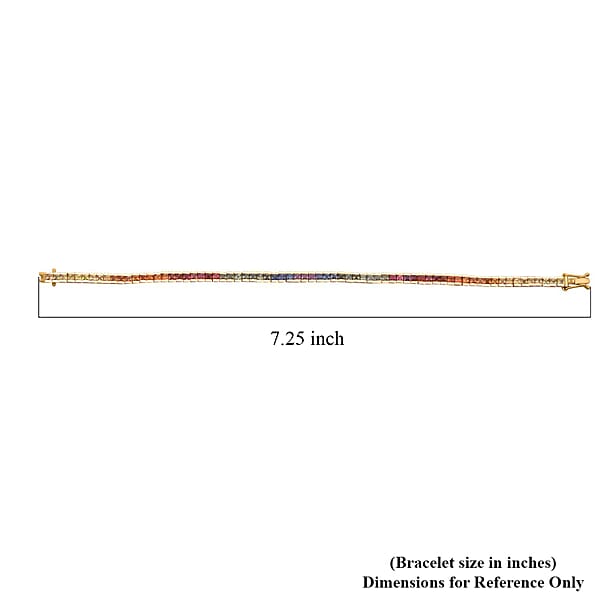 Rainbow Sapphire 9.60 Ctw Symphony Bracelet In Vermeil Yellow Gold Over Sterling Silver (7.25 In)
