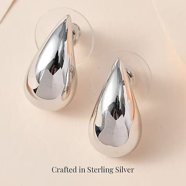 Raindrop Earrings In Platinum Over Sterling Silver 6.60 Grams