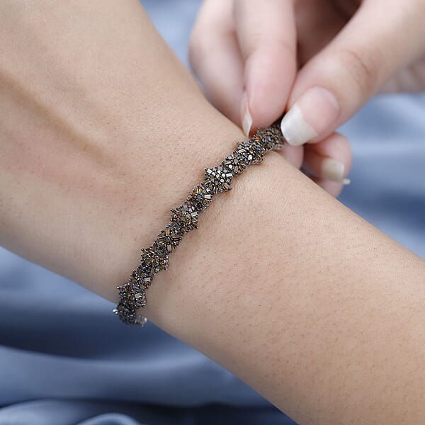 Red Diamond Bracelet In Platinum Over Sterling Silver (7.25 In) 5.00 Ctw