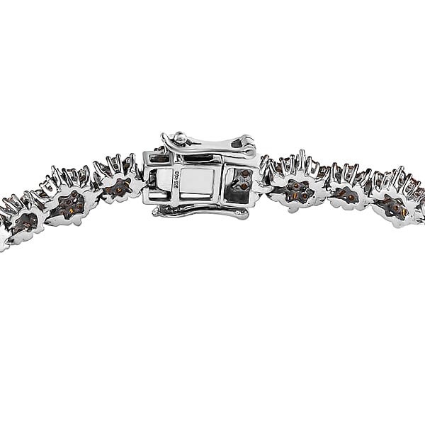 Red Diamond Bracelet In Platinum Over Sterling Silver (7.25 In) 5.00 Ctw