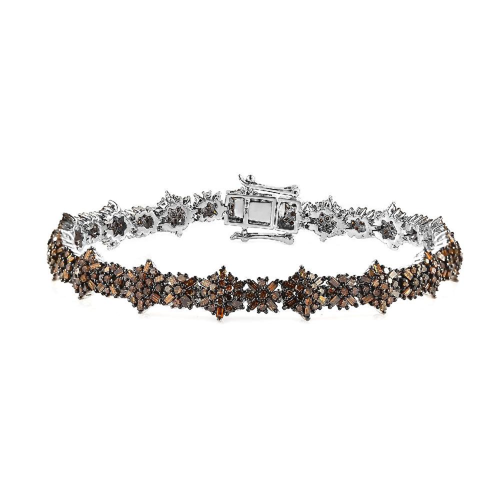 Red Diamond Bracelet in Platinum Over Sterling Silver (7.25 In) 5.00 ctw