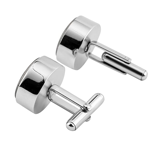 Resin Compass Shape Cufflink In Stainless Steel