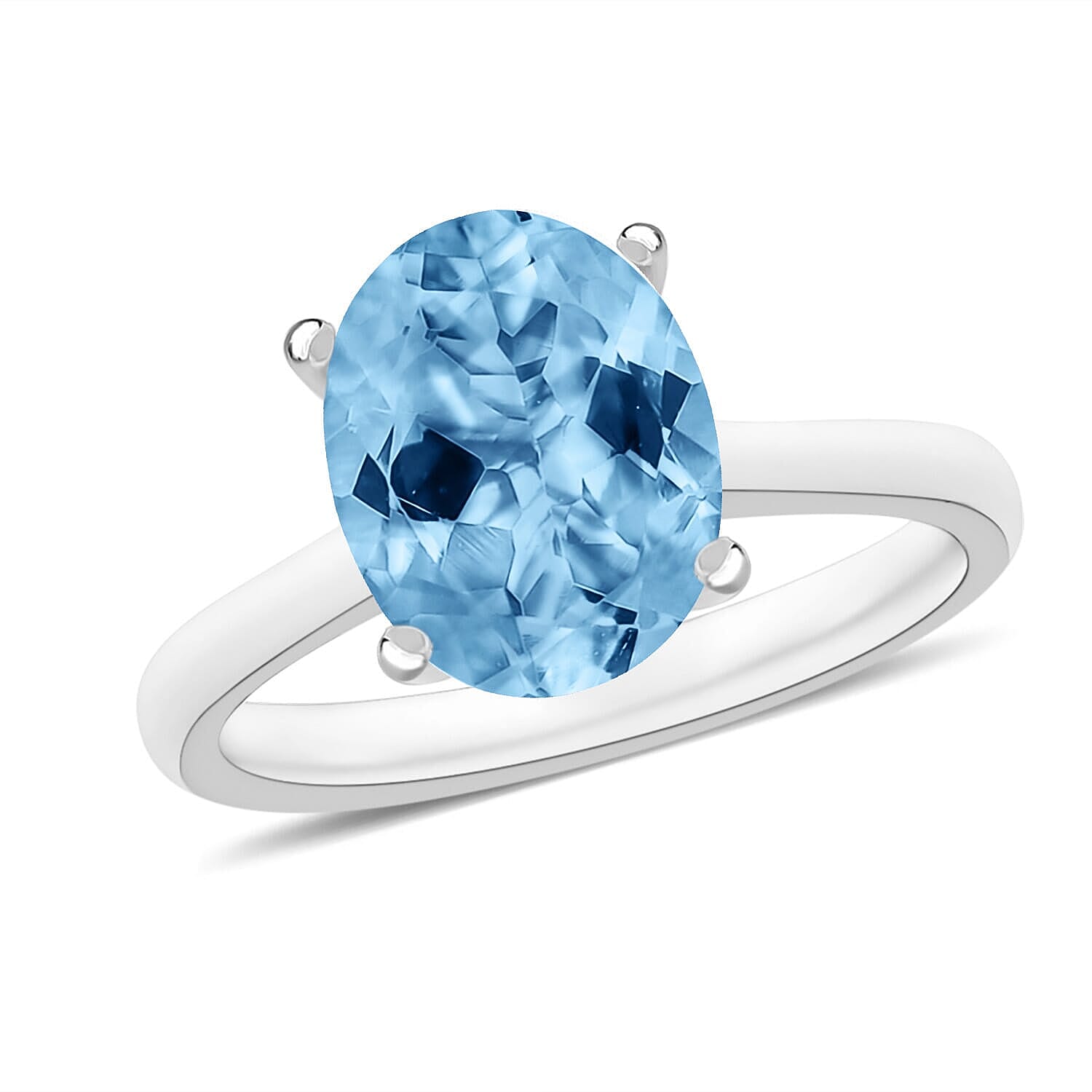 Rhapsody 18K White Gold AAAA Santa Maria Aquamarine Solitaire Ring 5.50 Grams 2.60 ctw (Del. in 10-12 Days)