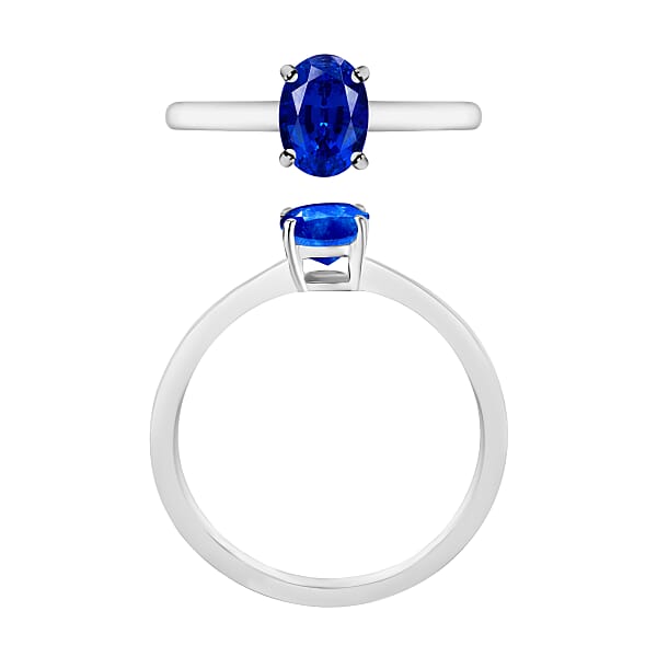 Rhapsody 950 Platinum AAAA Ceylon Blue Sapphire Solitaire Ring 5.50 Grams 0.90 Ctw (Del. In 10-12 Days)