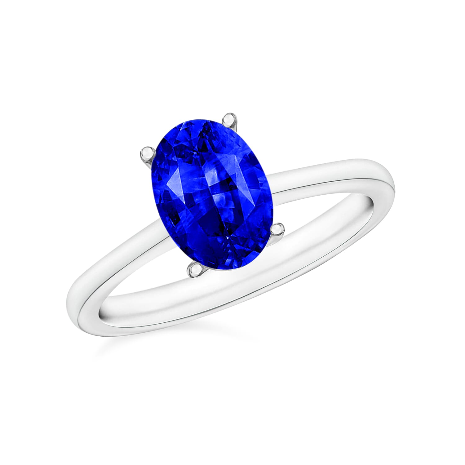 Rhapsody 950 Platinum AAAA Ceylon Blue Sapphire Solitaire Ring 5.50 Grams 0.90 ctw (Del. in 10-12 Days)