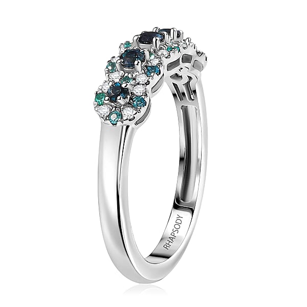 Rhapsody 950 Platinum AAAA Narsipatnam Alexandrite Paraiba Tourmaline And Diamond (E-F VS2) Ring 0.65 Ctw