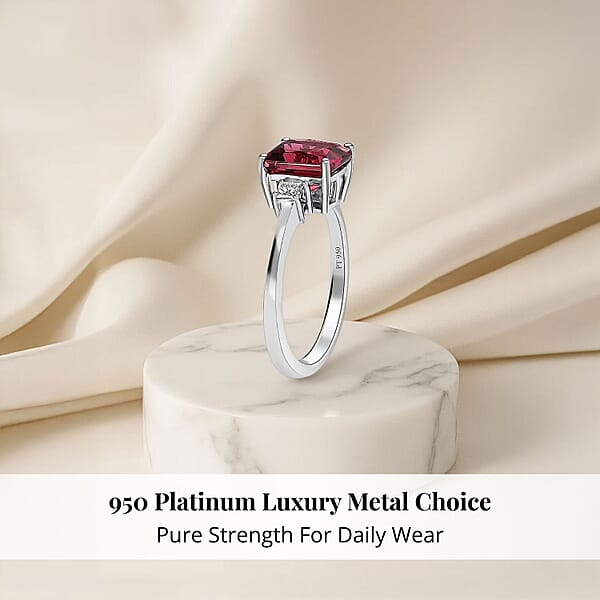 Rhapsody 950 Platinum AAAA Ouro Fino Rubellite And E-F VS White Diamond Ring 2.50 Ctw