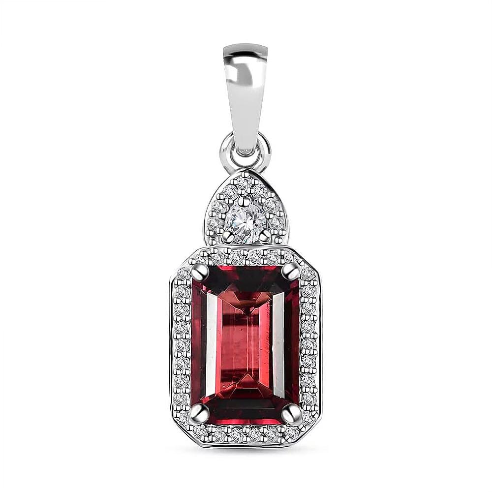 Rhapsody 950 Platinum AAAA Ouro Fino Rubellite and E-F VS Diamond Pendant without Chain 2.40 ctw