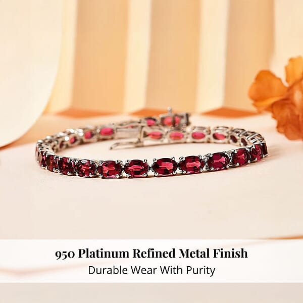 Rhapsody 950 Platinum AAAA Ouro Fino Rubellite Tennis Bracelet (7.25 In) 14.15 Grams 14.50 Ctw
