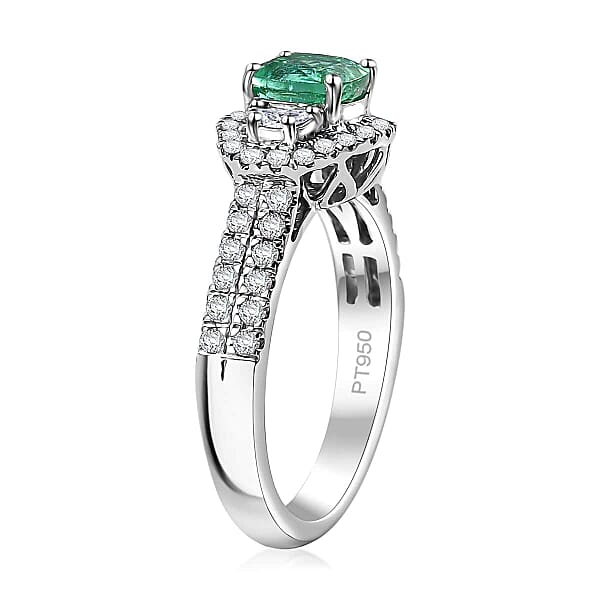 Rhapsody 950 Platinum AAAA Paraiba Tourmaline Diamond (E-F VS) Ring (7.12 G) 2.00 Ctw