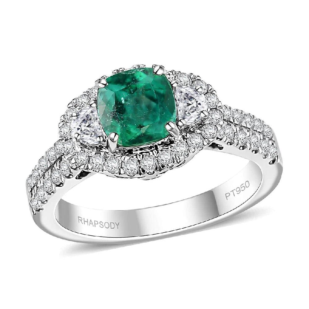 Rhapsody 950 Platinum AAAA Paraiba Tourmaline Diamond (E-F VS) Ring (7.12 g) 2.00 ctw