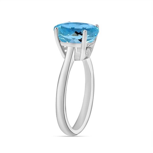 Rhapsody 950 Platinum AAAA Santa Maria Aquamarine Solitaire Ring 5.50 Grams 2.60 Ctw (Del. In 10-12 Days)