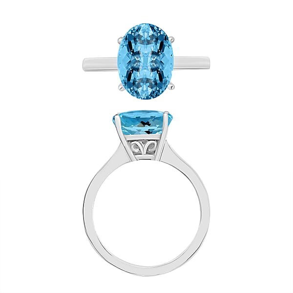 Rhapsody 950 Platinum AAAA Santa Maria Aquamarine Solitaire Ring 5.50 Grams 2.60 Ctw (Del. In 10-12 Days)