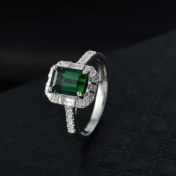 Rhapsody 950 Platinum AAAA Santa Rosa Tourmaline Diamond (E-F VS) Ring 2.43 Ctw