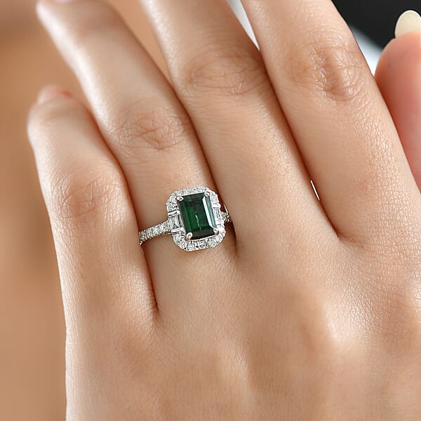 Rhapsody 950 Platinum AAAA Santa Rosa Tourmaline Diamond (E-F VS) Ring 2.43 Ctw