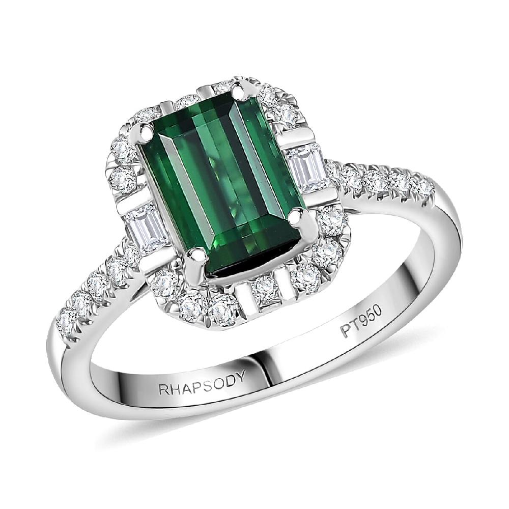 Rhapsody 950 Platinum AAAA Santa Rosa Tourmaline Diamond (E-F VS) Ring 2.43 ctw