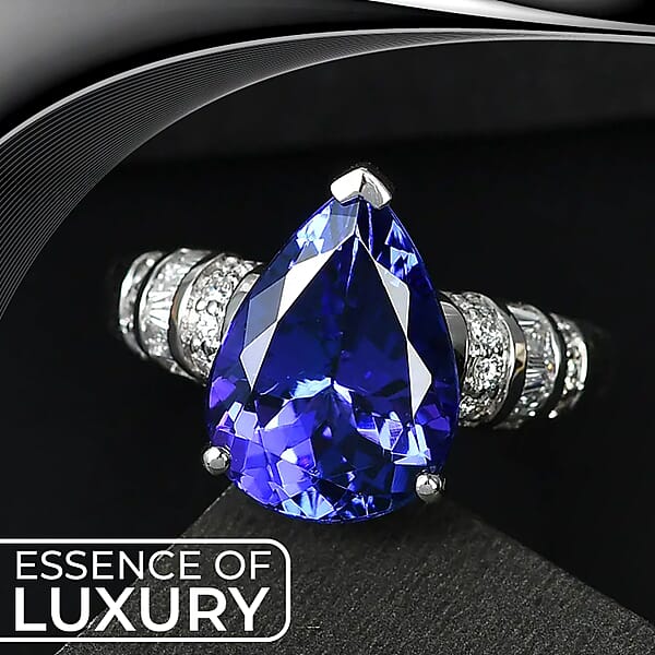 Rhapsody 950 Platinum AAAA Tanzanite And Diamond 5.85 Ctw Ring Tanzanite Ring Diamond Accents Platinum Ring 7.25 Grams