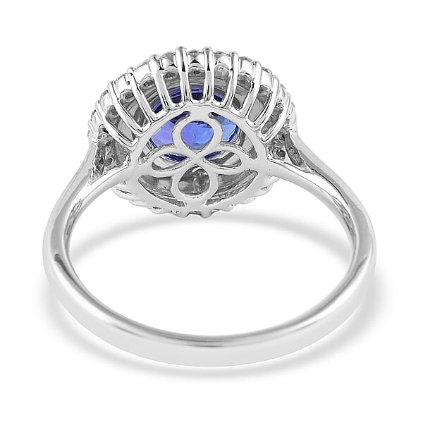 Rhapsody 950 Platinum AAAA Tanzanite And E-F VS Diamond Ring 8.23 Grams 4 Ctw