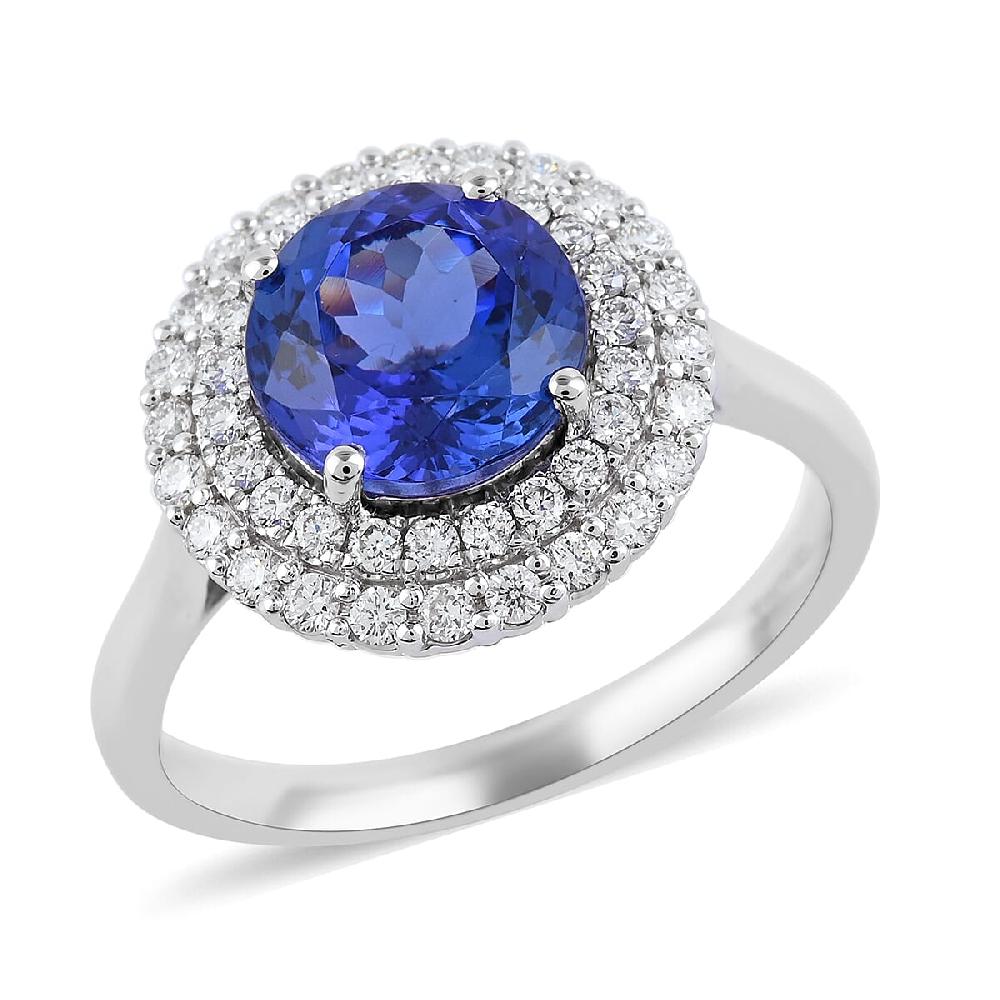 Rhapsody 950 Platinum AAAA Tanzanite and E-F VS Diamond Ring 8.23 Grams 4 ctw