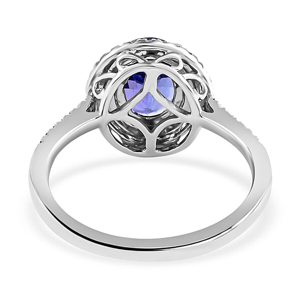 Rhapsody 950 Platinum AAAA Tanzanite And E-F VS Diamond Ring 6.13 Grams 2.60 Ctw