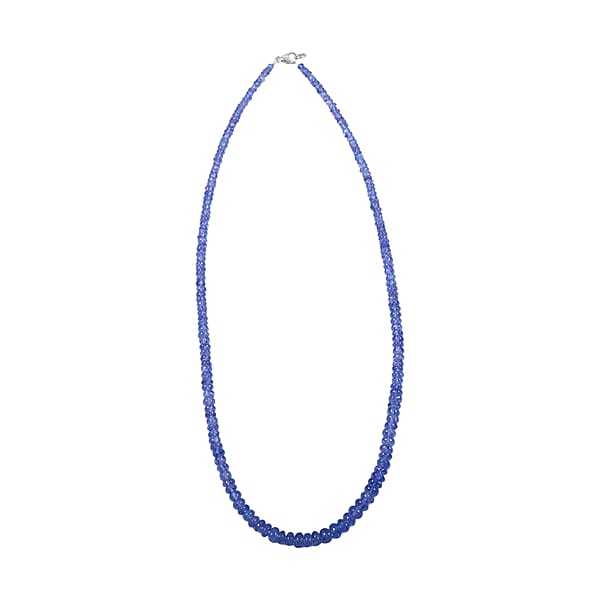 Rhapsody 950 Platinum AAAA Tanzanite Beaded Graduated Necklace 18 Inches 60.00 Ctw