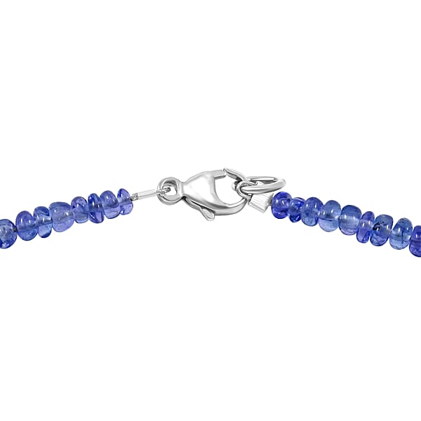 Rhapsody 950 Platinum AAAA Tanzanite Beaded Graduated Necklace 18 Inches 60.00 Ctw
