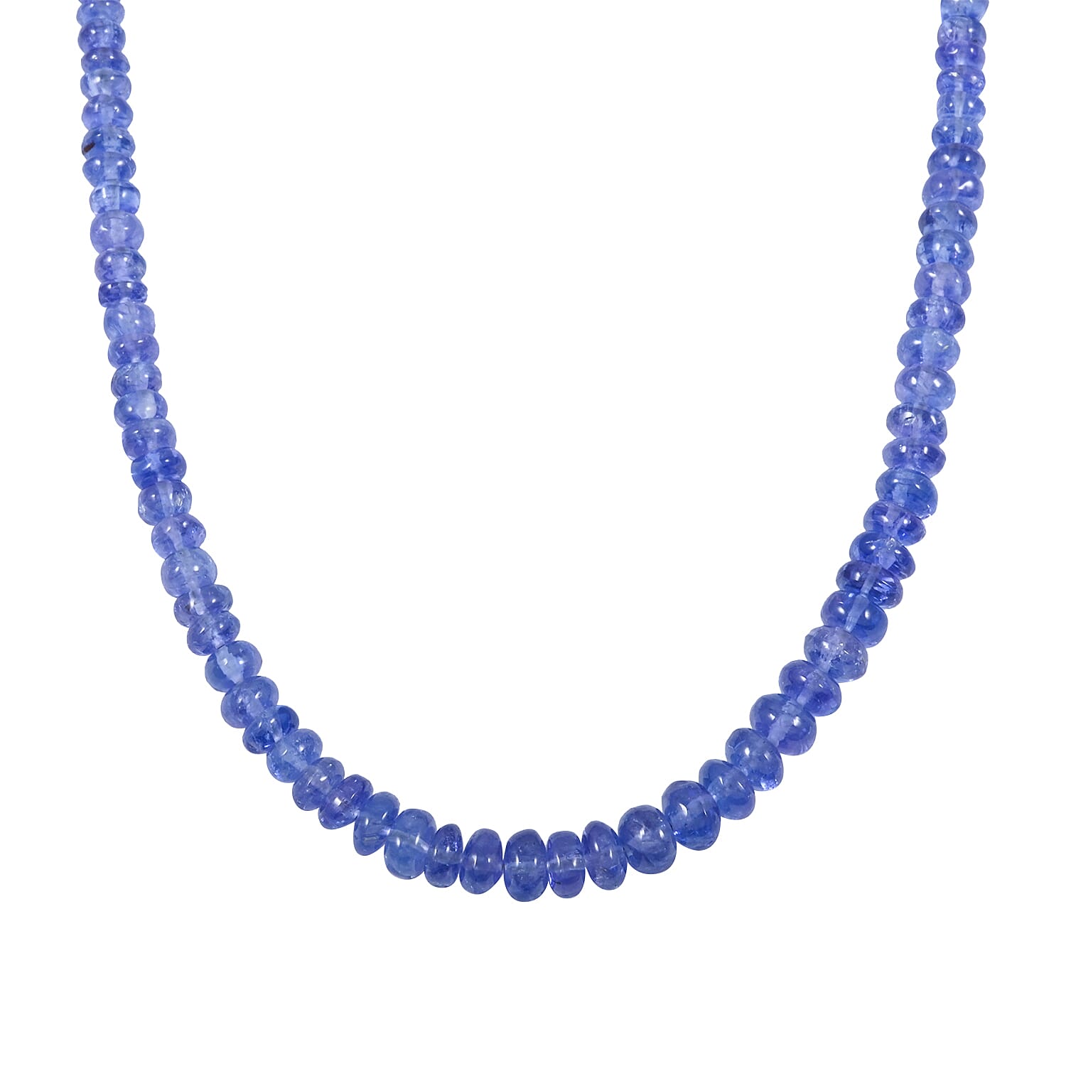 Rhapsody 950 Platinum AAAA Tanzanite Beaded Graduated Necklace 18 Inches 60.00 ctw
