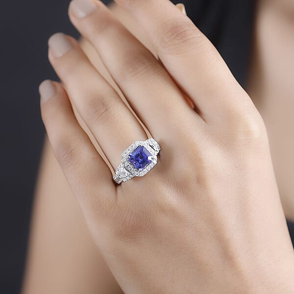 Rhapsody 950 Platinum AAAA Tanzanite Diamond (E-F VS) Ring 3.56 Ctw